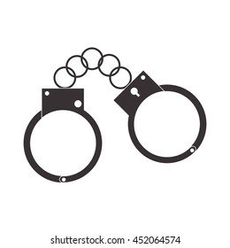flat design metal handcuffs icon vector illustration