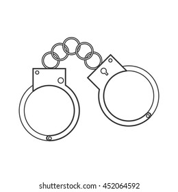 flat design metal handcuffs icon vector illustration