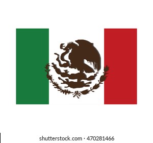 flat design mexican flag icon vector illustration