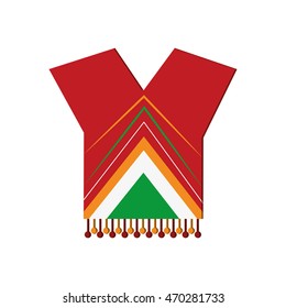 Flat Design Mexican Poncho Icon Vector Illustration