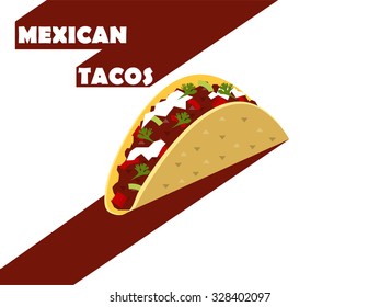 flat design of mexican tacos