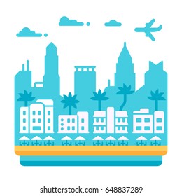 Flat design Miami Beach illustration vector
