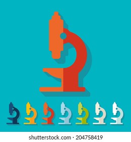 Flat design: microscope