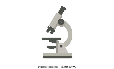 Flat design microscope icon ideal for science-related school or educational projects.
