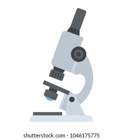 Flat design of microscope icon, lab research 