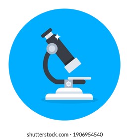 
Flat design of microscope, a laboratory research equipment 