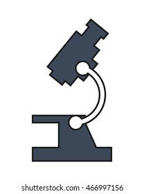 flat design microscope sideview icon vector illustration