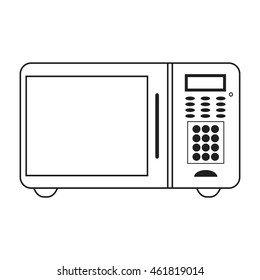 flat design microwave oven icon vector illustration