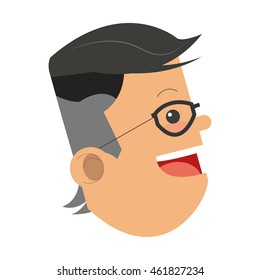 flat design middle age happy man icon vector illustration