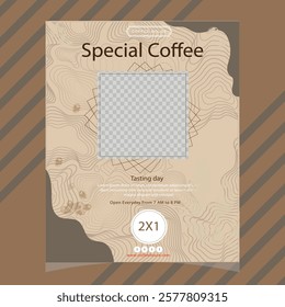 Flat design minimal coffee shop poster
