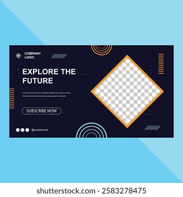 Flat design minimal technology you tube thumbnail