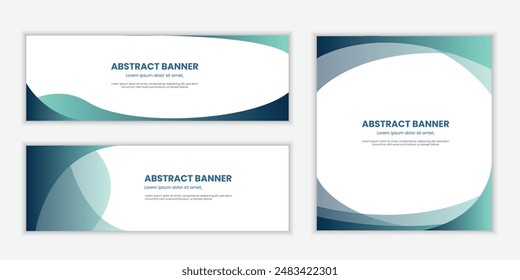 flat design minimalist Abstract wave banners set collection