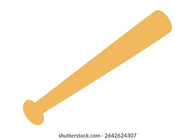 Ícone de bastão de beisebol minimalista de design plano em fundo branco. Imagem de clipart isolada no plano de fundo.