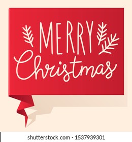 Flat design minimalist folded paper vector christmas banner tempalate