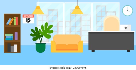 Flat Design of Minimalist Office