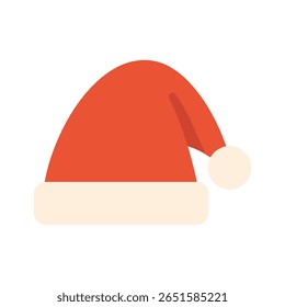 Flat Design Minimalist Santa Claus Hat Celebration Holiday Christmas Icon