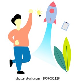 Flat Design Mission Project Illustration