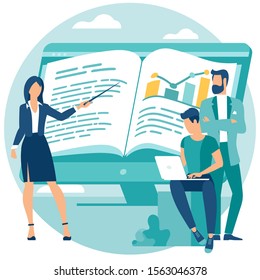Flat design mixed media web page design templates for distance and online education, courses, and training e-learning, tutorials. Vector illustration for educational web page and mobile app.