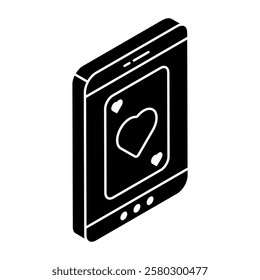 A flat design of mobile poker card icon