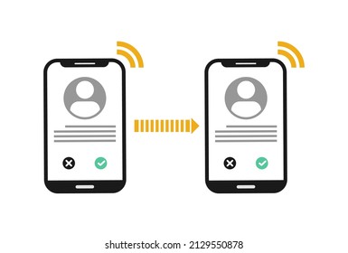 flat design modern 2 way telephone communication network