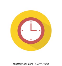 Flat design modern of analog clock icon vector image | three o'clock