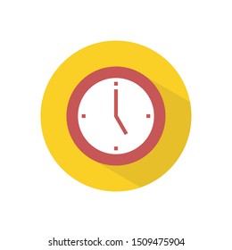 Flat design modern of analog clock icon vector image | five hours