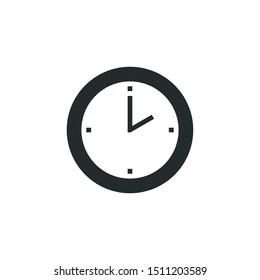 Flat design modern of analog clock icon vector image | two o'clock