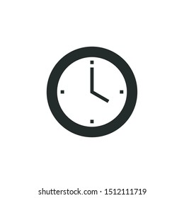 Flat design modern of analog clock icon vector image | four o'clock