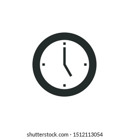 Flat design modern of analog clock icon vector image | five hours