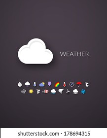 Flat design modern of brand identity style, web and mobile design, design element objects and collection, vector illustration icons set 23 - weather collection