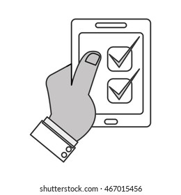 flat design modern cellphone with checklist icon vector illustration