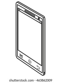 flat design modern cellphone icon vector illustration