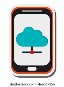 flat design modern cellphone icon vector illustration