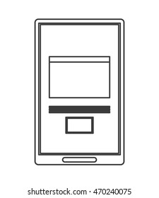 flat design modern cellphone icon vector illustration