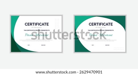 Flat design modern certificate template for corporate or awards. For creative award, business, and education needs