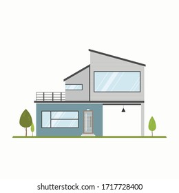 Flat design of a modern city house.