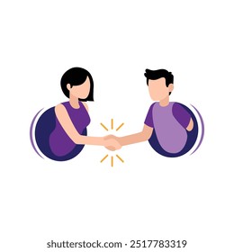 Flat Design - Modern Digital Agreement Concept