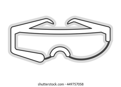 flat design modern frame glasses icon vector illustration line design