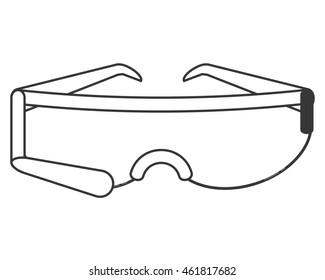 flat design modern glasses icon vector illustration
