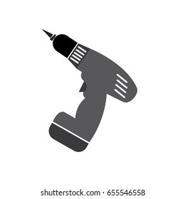 Flat design modern hand drill. Vector iilustration.