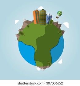 Flat design modern illustration icon of urban landscape and city life. Building icon