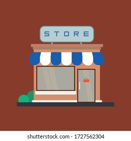 Flat Design of Modern Store 