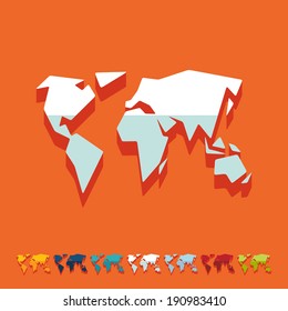 it is a flat design in modern style