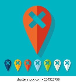 it is a flat design in modern style