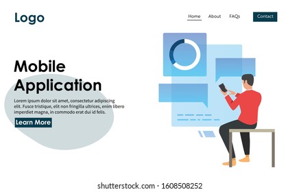 Flat design modern technology website template easy to use