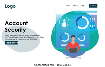 Flat design modern technology website template easy to use
