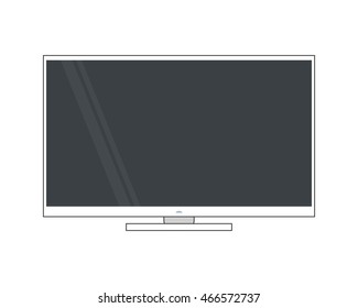 flat design modern tv screen icon vector illustration