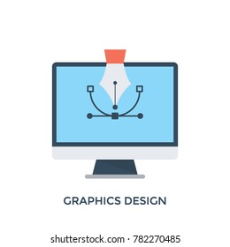 Flat design modern vector icon of graphic design