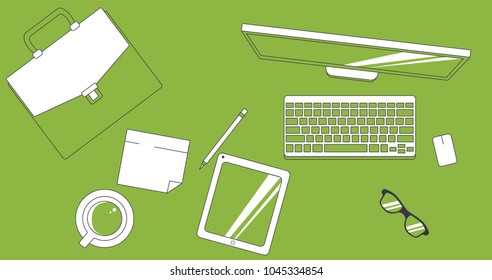 Flat design modern vector illustration concept of process web page coding and programming. Isolated on stylish green background