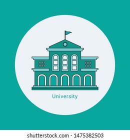 Flat design modern vector illustration of University building icon